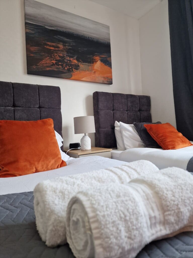 Orange room towels